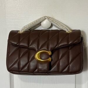 Brown Quilted Leather Handbag